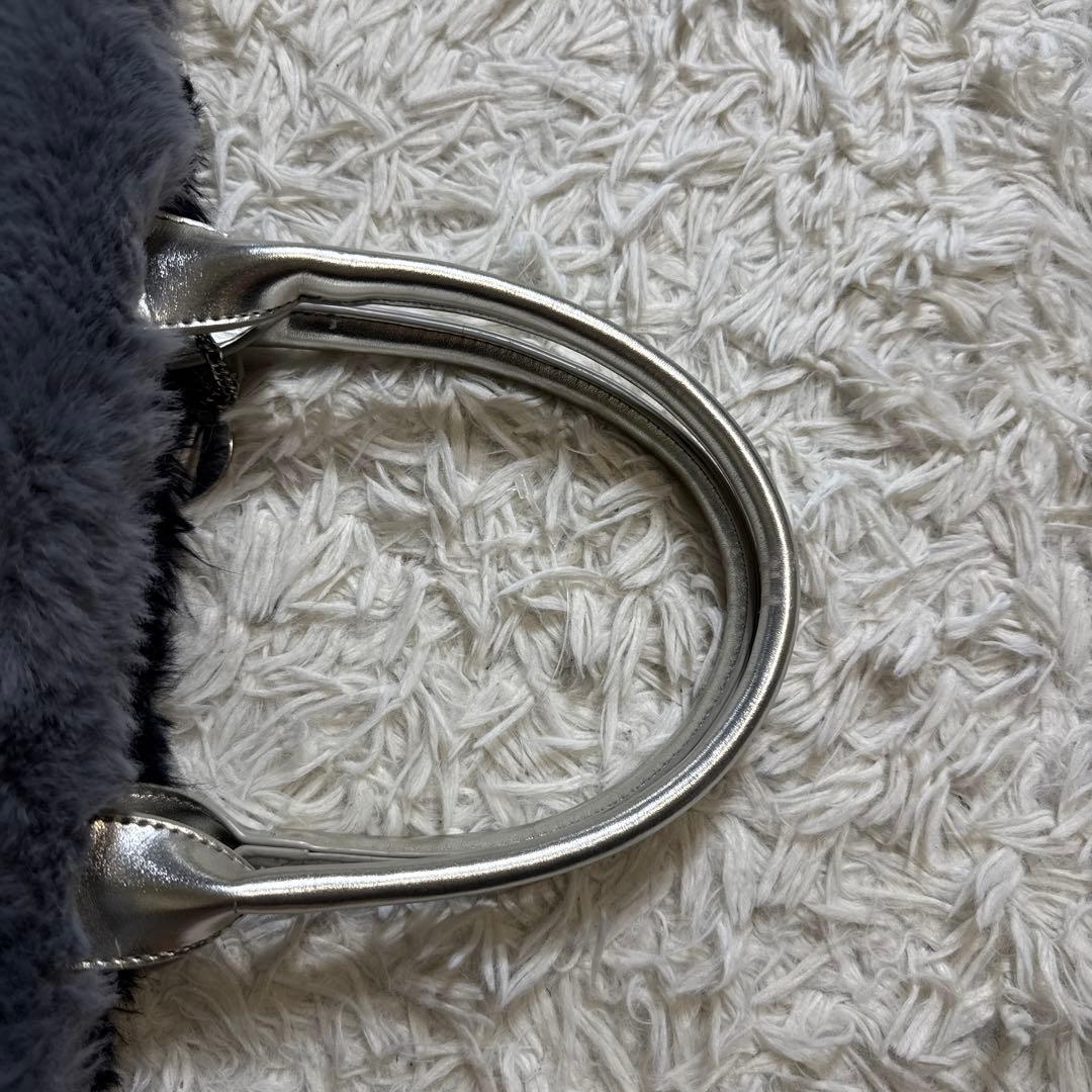 LANVIN SPORT ネイビー グレー シルバー フリース カートバッグ