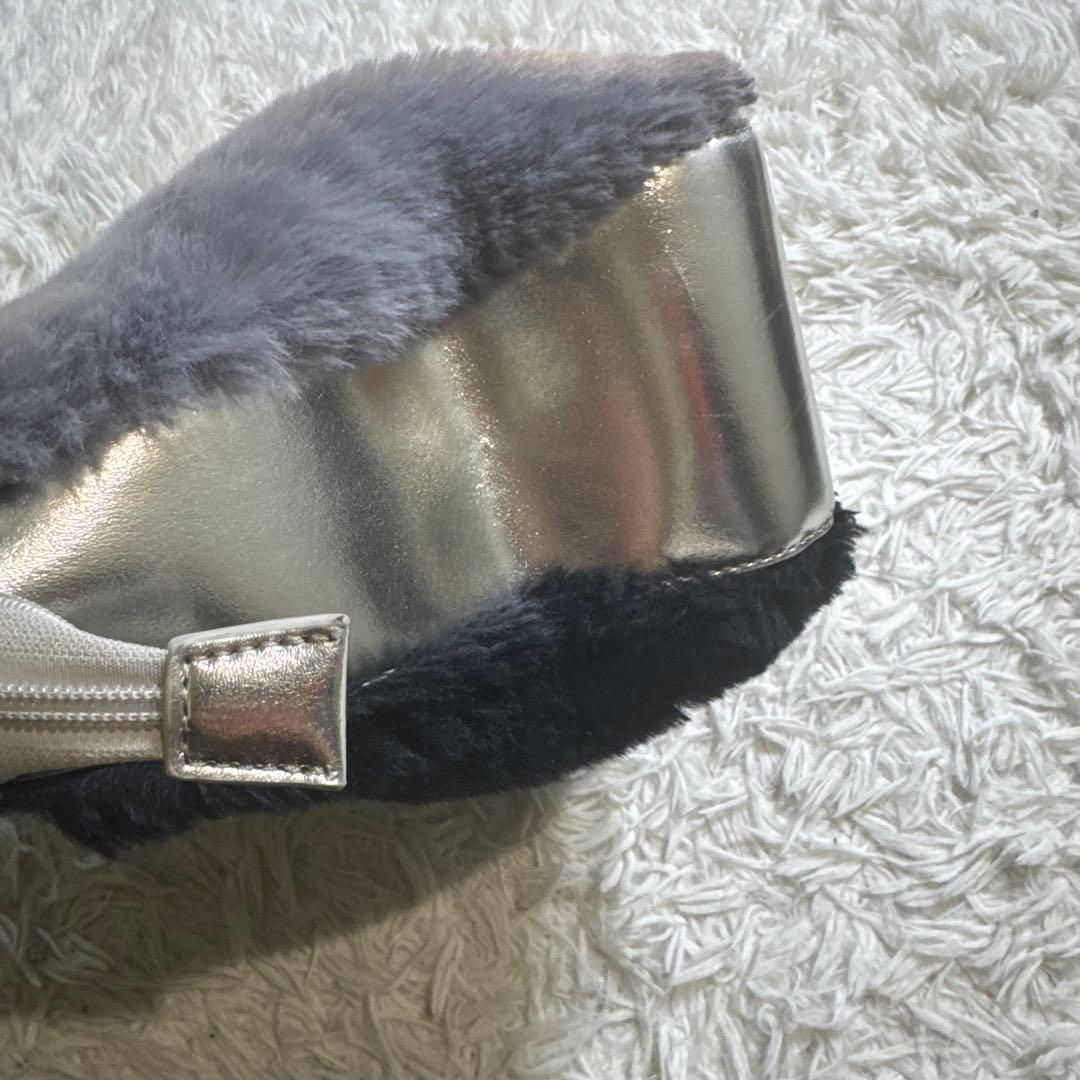 LANVIN SPORT ネイビー グレー シルバー フリース カートバッグ