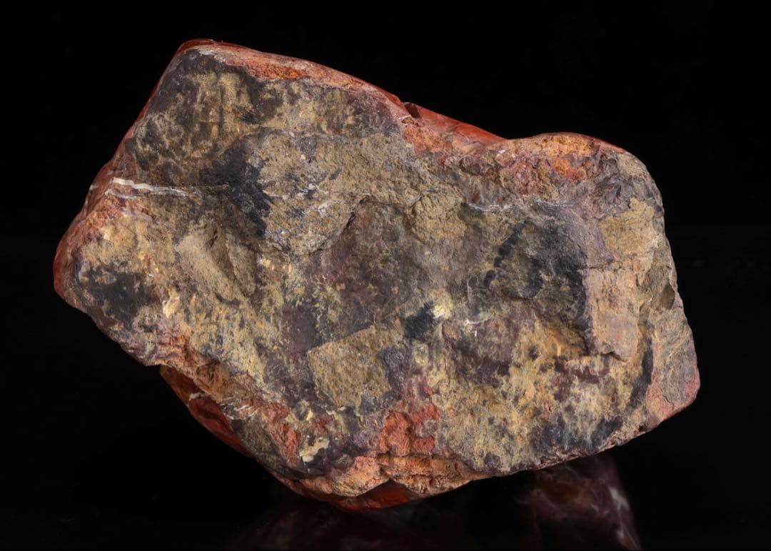 佐渡 錦紅石 錦石 赤玉石 台座付 3.1kg 水石 鑑賞石 天然石 盆石 飾石