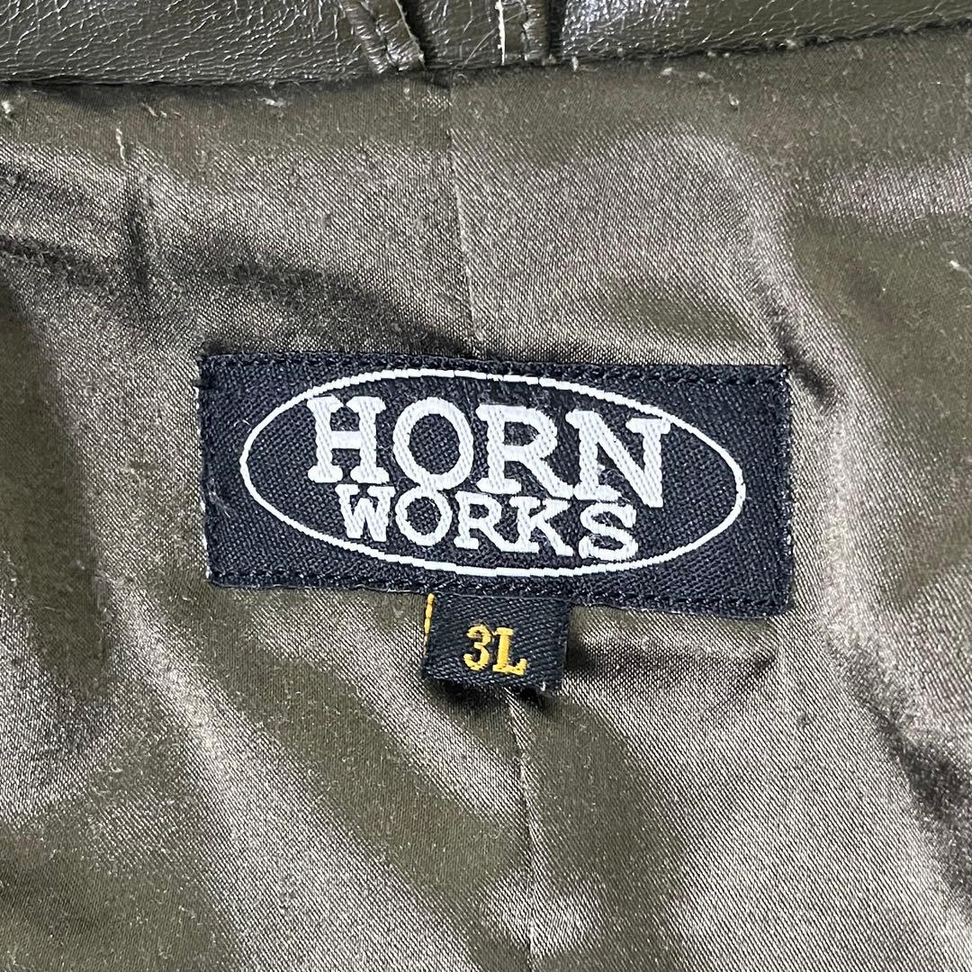 HORN WORKS バッファローレザー ジャケット　緑　3L 3B レザー