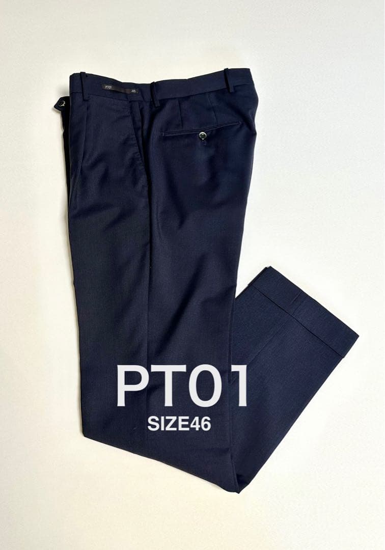 PT 01 / GENTLEMAN-F 1プリーツ スラックス size46 紺