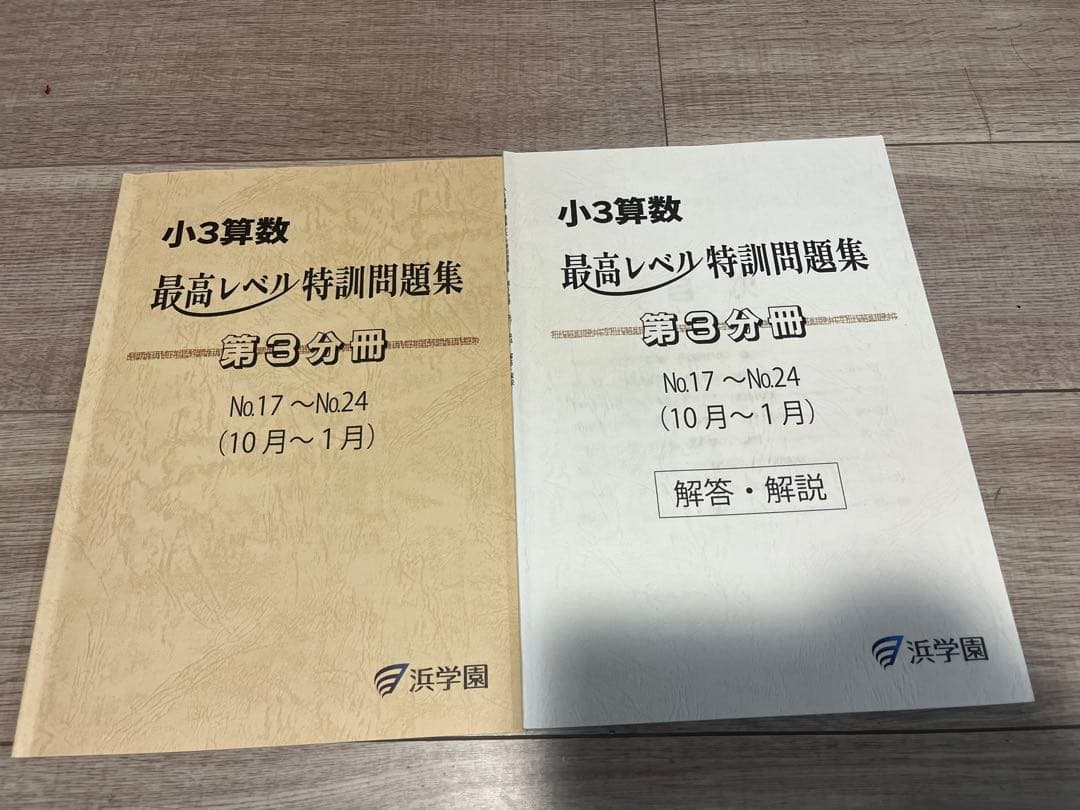 浜学園　小3算数最高レベル特訓問題集3年生　2025年度分 最難関レベル特訓教材