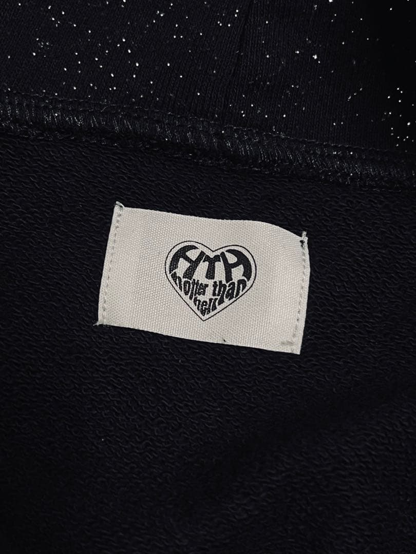 交渉中　HTH glitter logo hoodie グリッター パーカー 黒