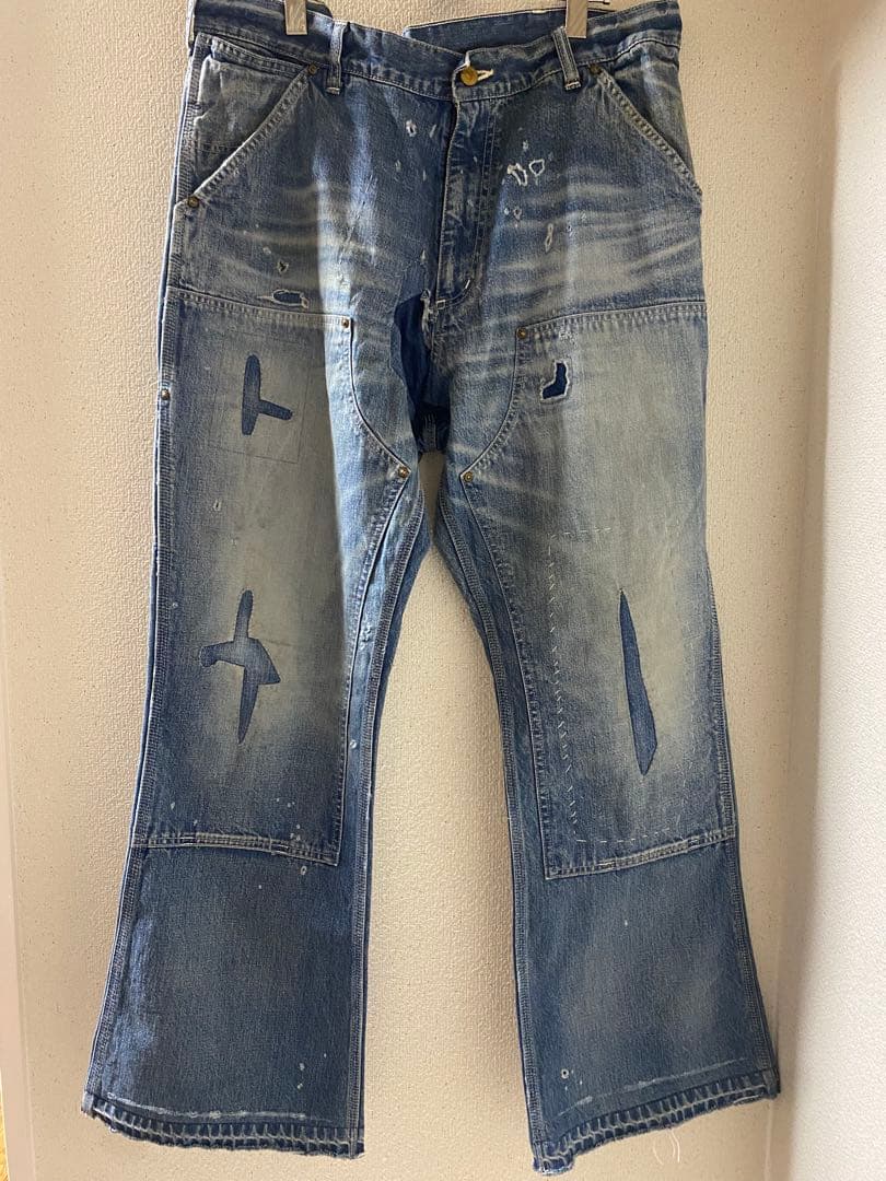 SAINT MXXXXXX セントマイケルダブルニーデニムパンツXL
