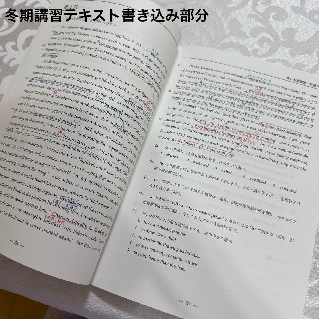 鉄緑会高2英語　春期講習・夏期講習・冬期講習　オリジナル冊子・プリント・ノート