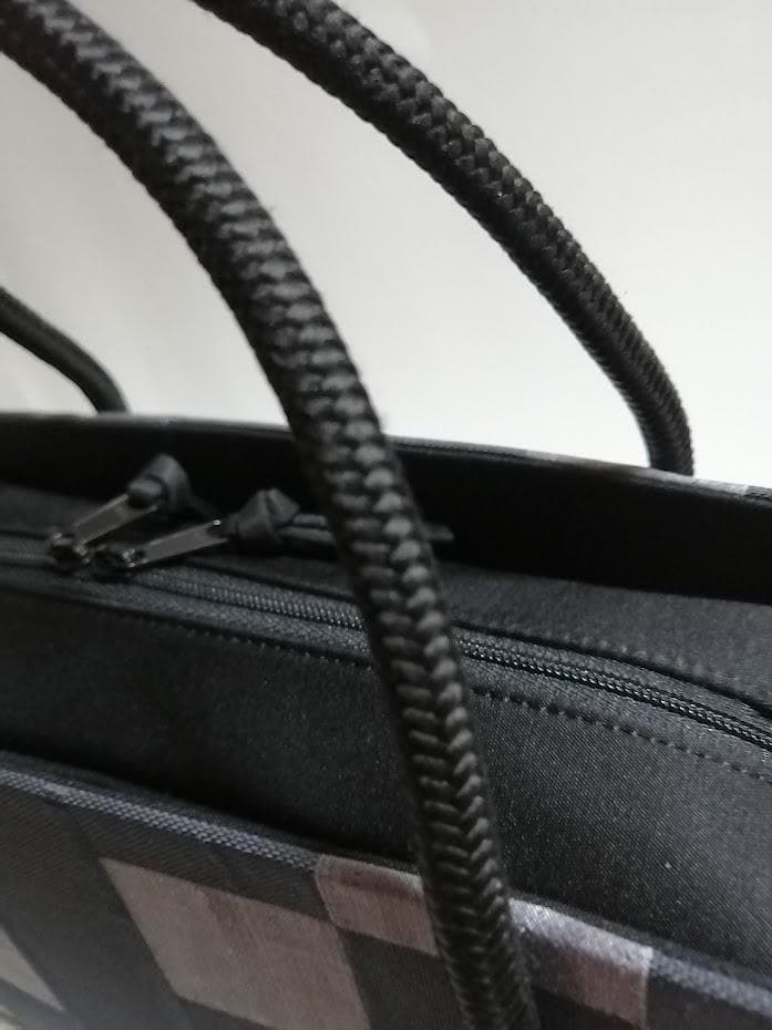 【新品・未使用】高級和装バッグ 市松模様 楽 落款入り モダン利休バック