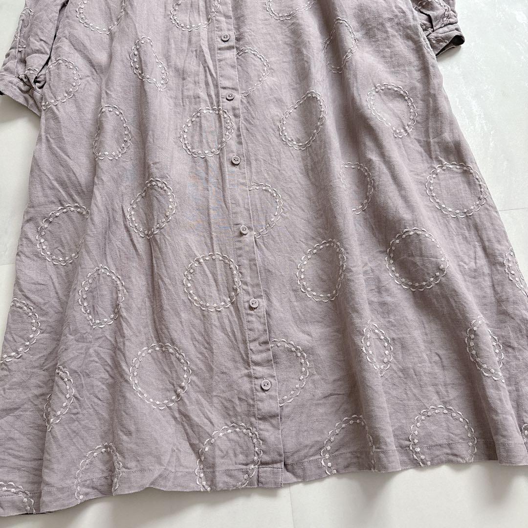 TUTIE. ツチエ 刺繍 リネン100% ロングワンピース