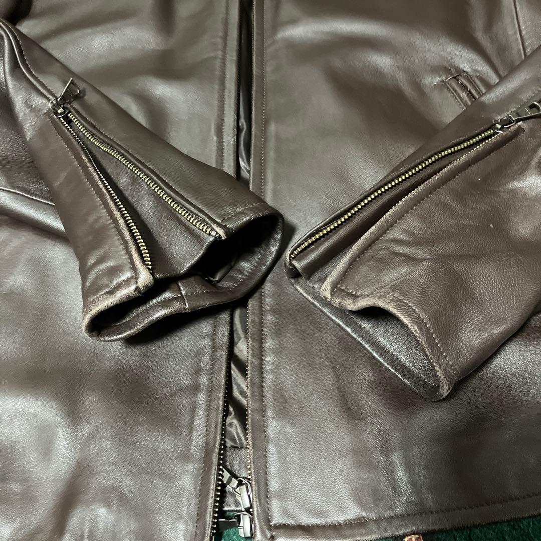 MORGAN HOMME レザー　ジャケット　XL シングルライダース　羊革
