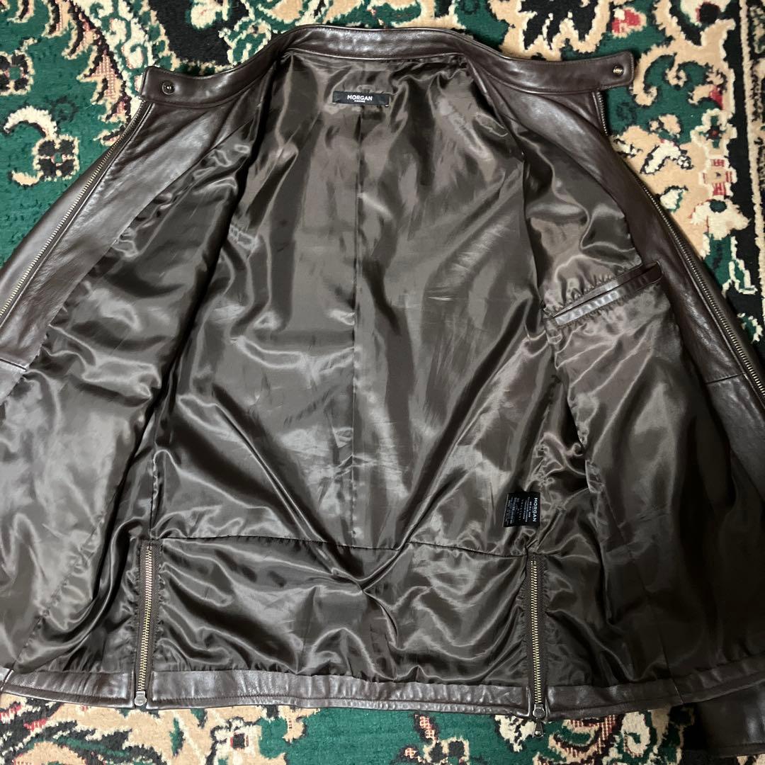 MORGAN HOMME レザー　ジャケット　XL シングルライダース　羊革
