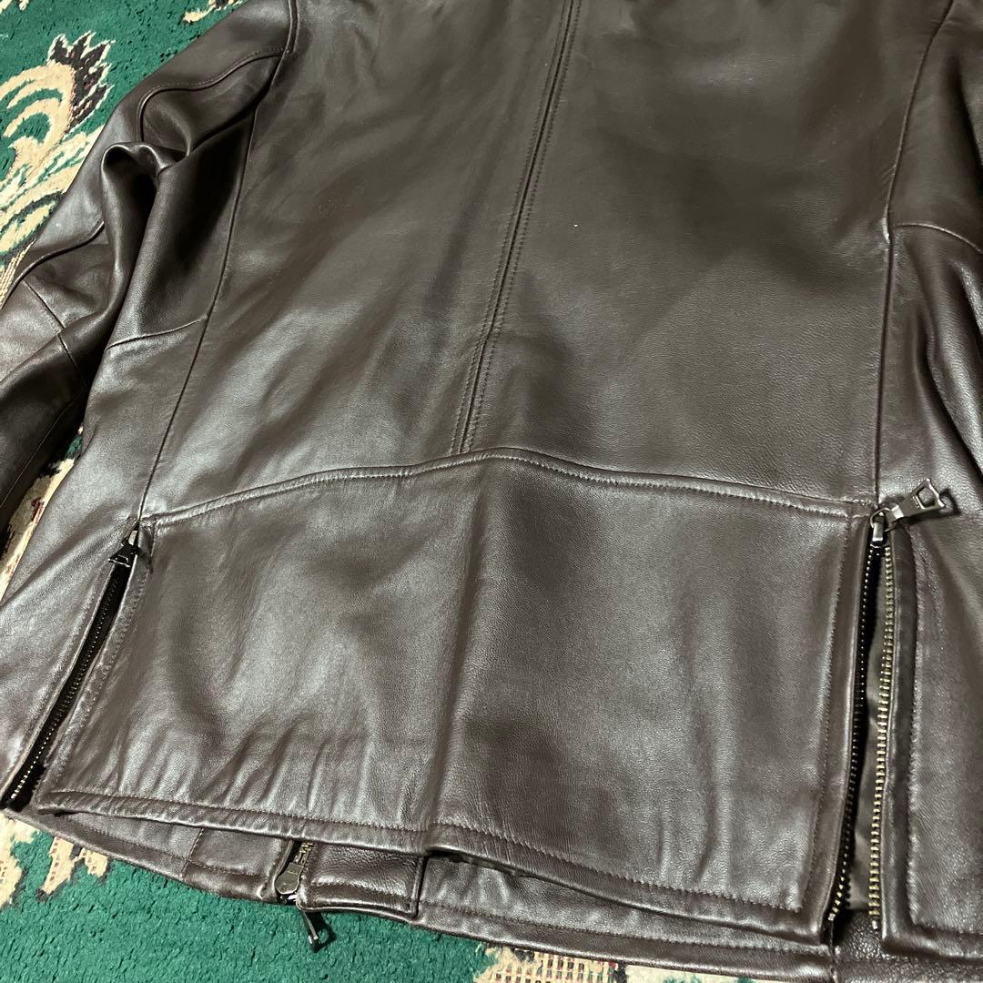 MORGAN HOMME レザー　ジャケット　XL シングルライダース　羊革
