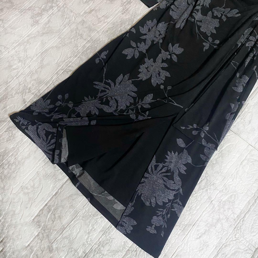 ローレンラルフローレワンピース　カシュクール　花柄　フラワー　ベルト　ラップ