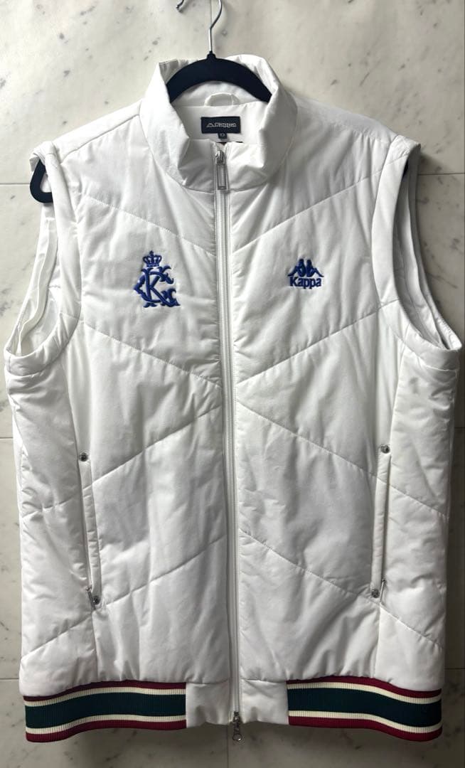 【極美品2WAY】Kappa カッパ 中綿ジャケット ベスト デタッチャブル 白
