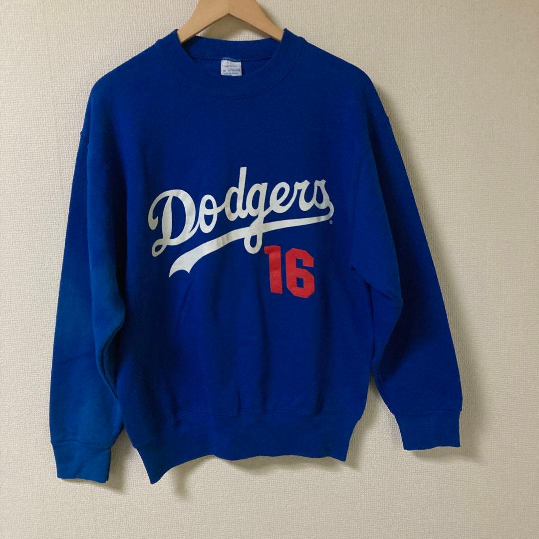 Dodgers ヴィンテージ　スウェットシャツ 野茂英雄　NOMO 青 16