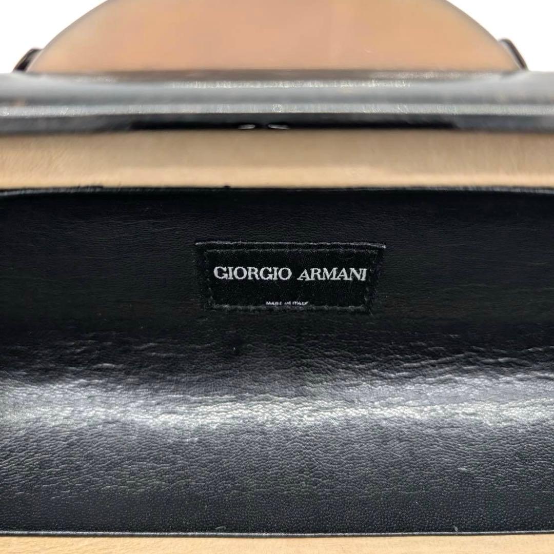 美品✨ジョルジオアルマーニ　パーティバッグ　ハンド　バンブー　筒形　ベージュ