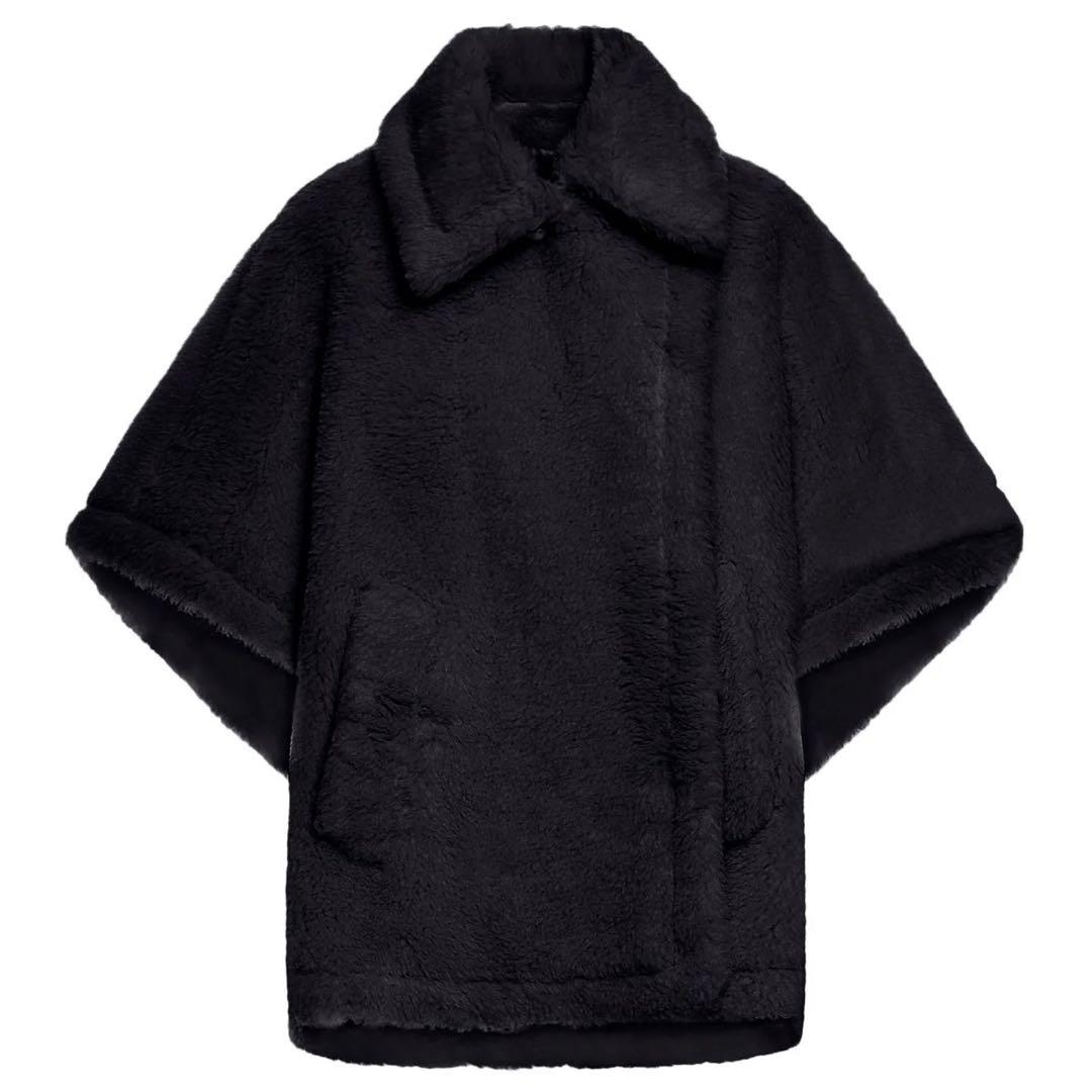 【新品鑑定付】MAX MARA TEBE テディベア ケープ ブラック