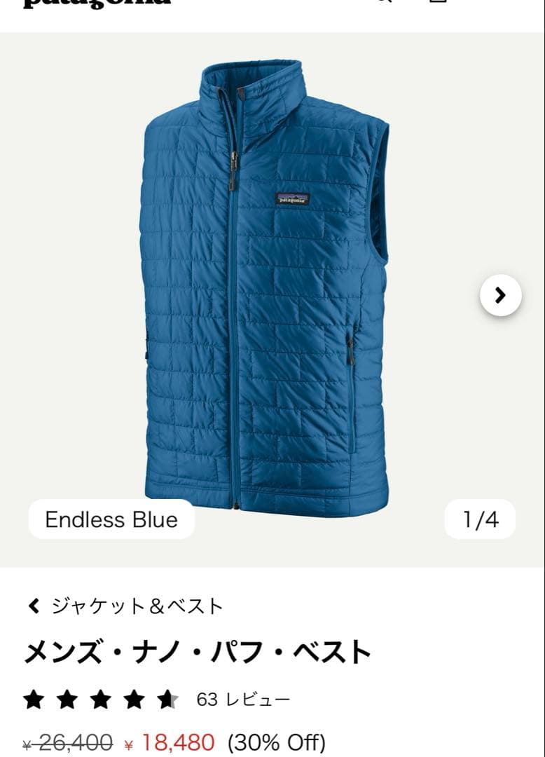 パタゴニア メンズ ナノ・パフ・ベスト
