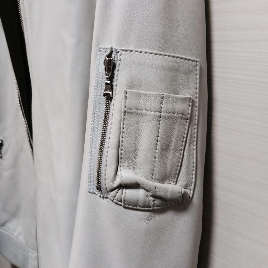 美品 GUILD PRIME MENS ホワイトレザーMA-1 サイズ3