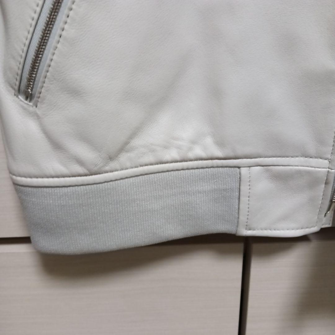 美品 GUILD PRIME MENS ホワイトレザーMA-1 サイズ3