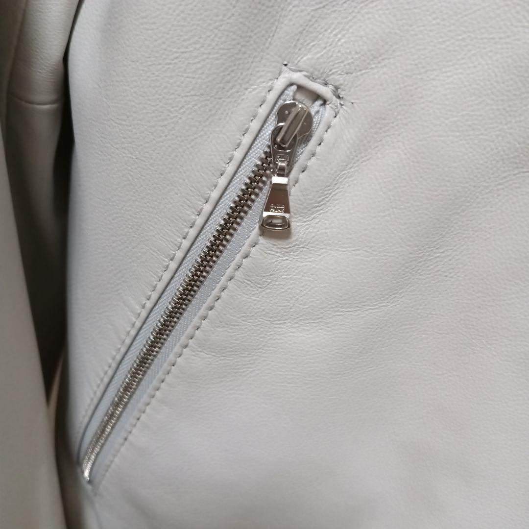 美品 GUILD PRIME MENS ホワイトレザーMA-1 サイズ3