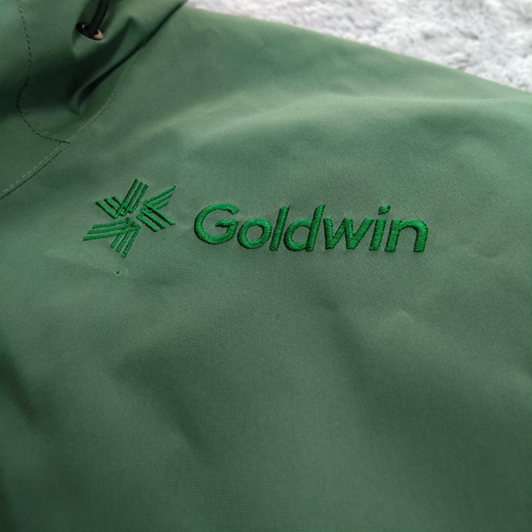 美品GOLDWIN スキーウェア 機能的 ポケット充実 裏地微起毛　グリーン