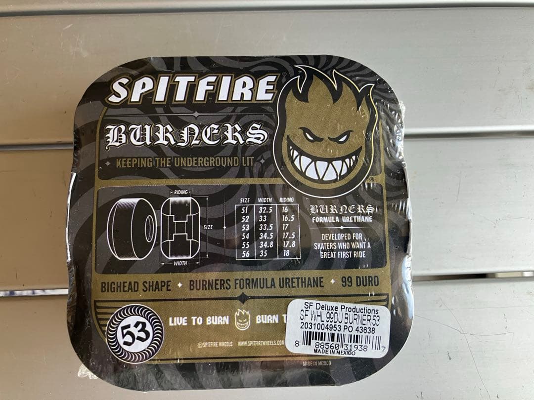 送料込み正規品SPITFIRE BURNERS FORMULA 53MM 99A