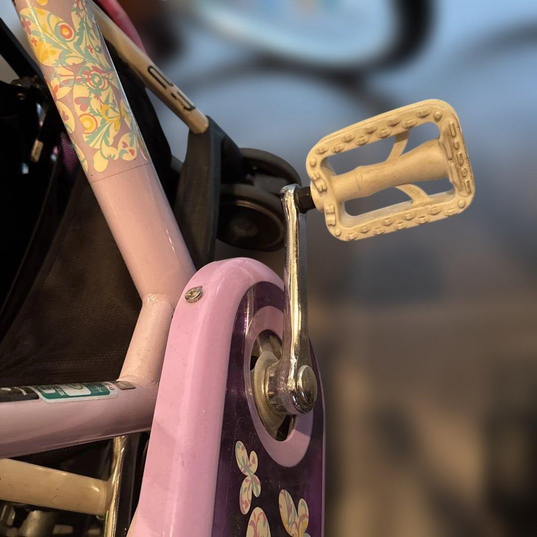 子供用自転車 紫色 前バスケット付き