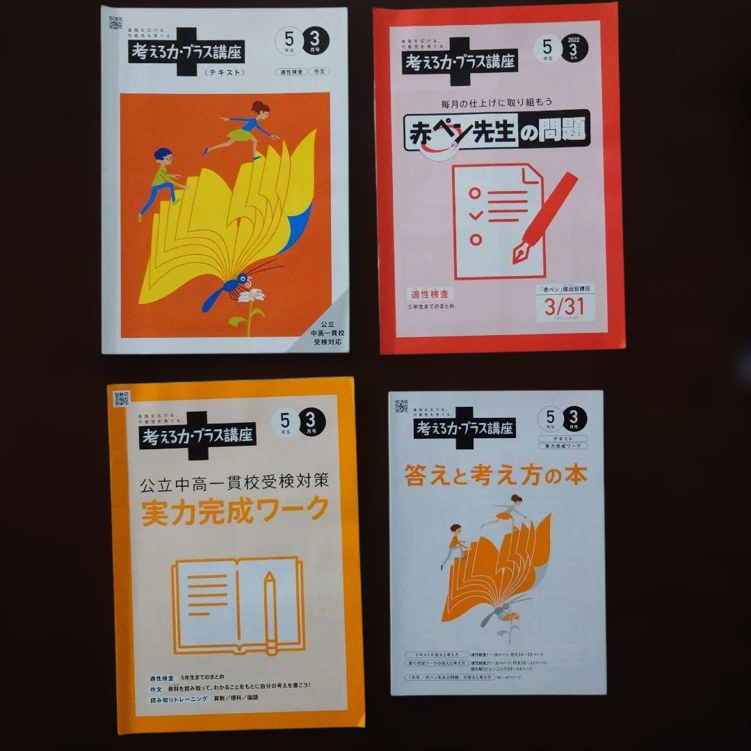 ☆*☆様 公立中高一貫校受検講座★進研ゼミ考える力プラス講座 5年3月〜6年1月