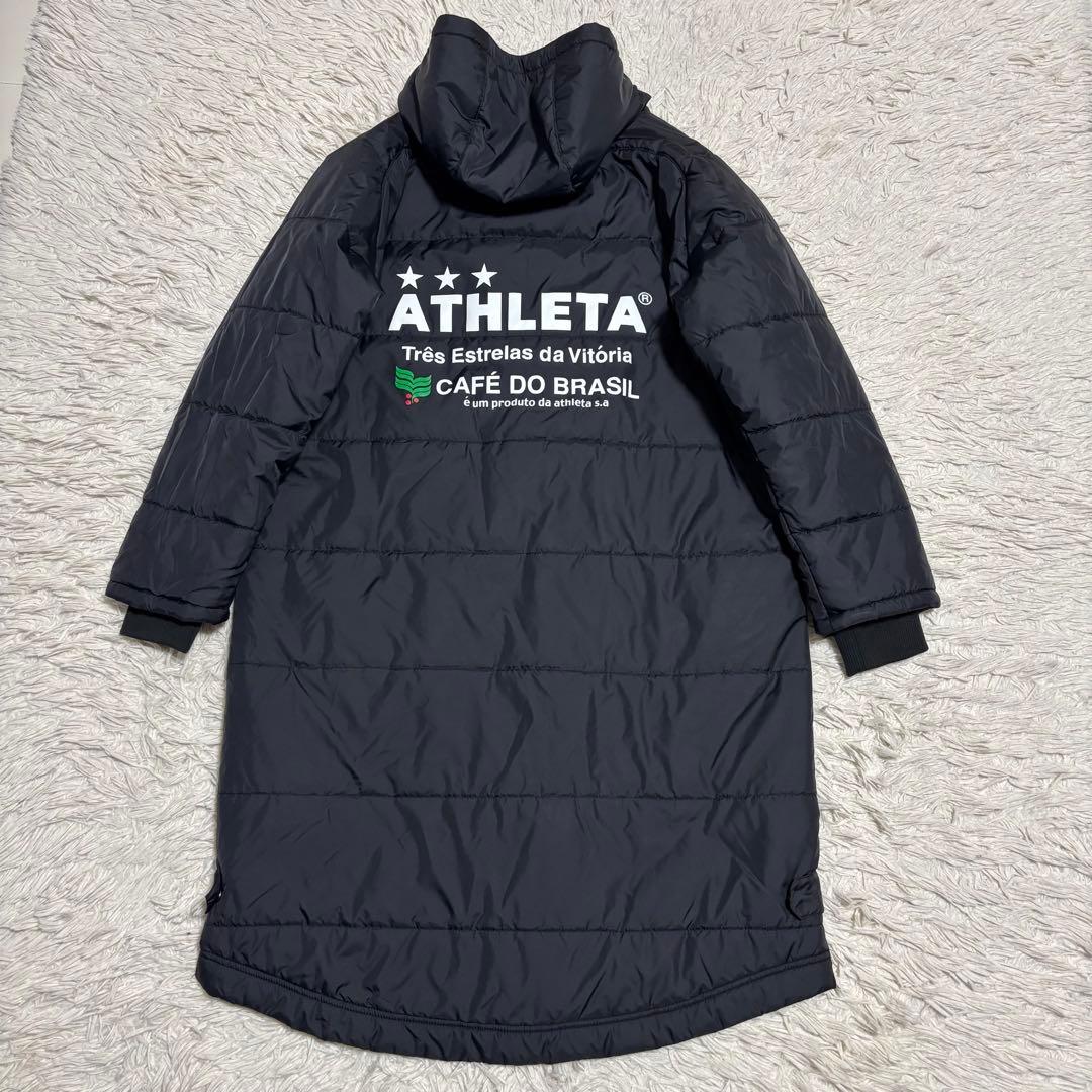 未使用級 ATHLETA ベンチコート ブラック フード 保温性 軽量