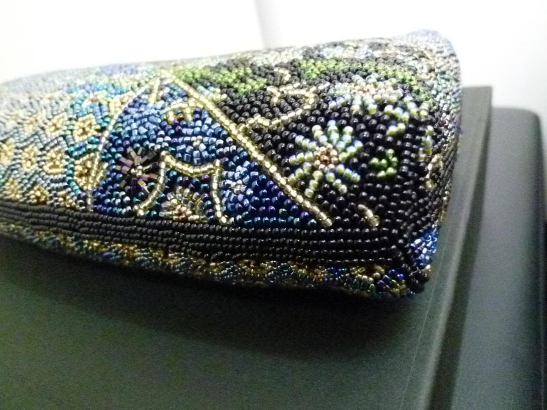 美品　柏ビーズ ビーズ刺繍 フォーマルバッグ ハンドバッグ