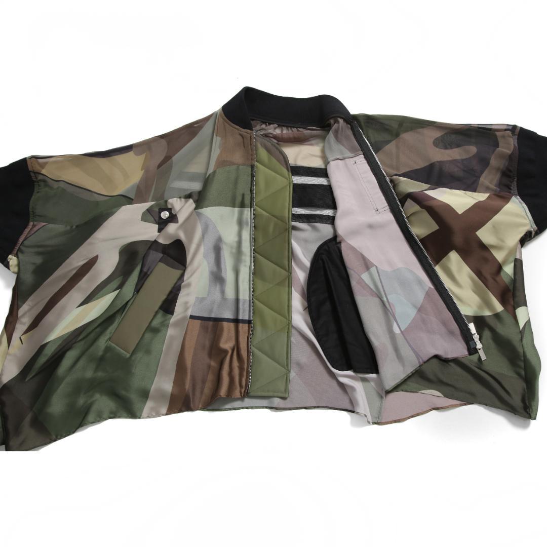sacai x KAWS コラボ 21SS カモフラージュ シアー ブルゾン