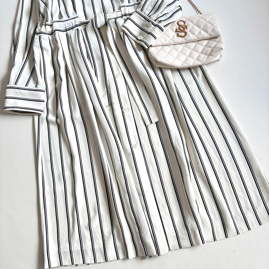 ◆美品◆3万◆Liesse◆ストライプシャツワンピース◆スプリングコート◆F