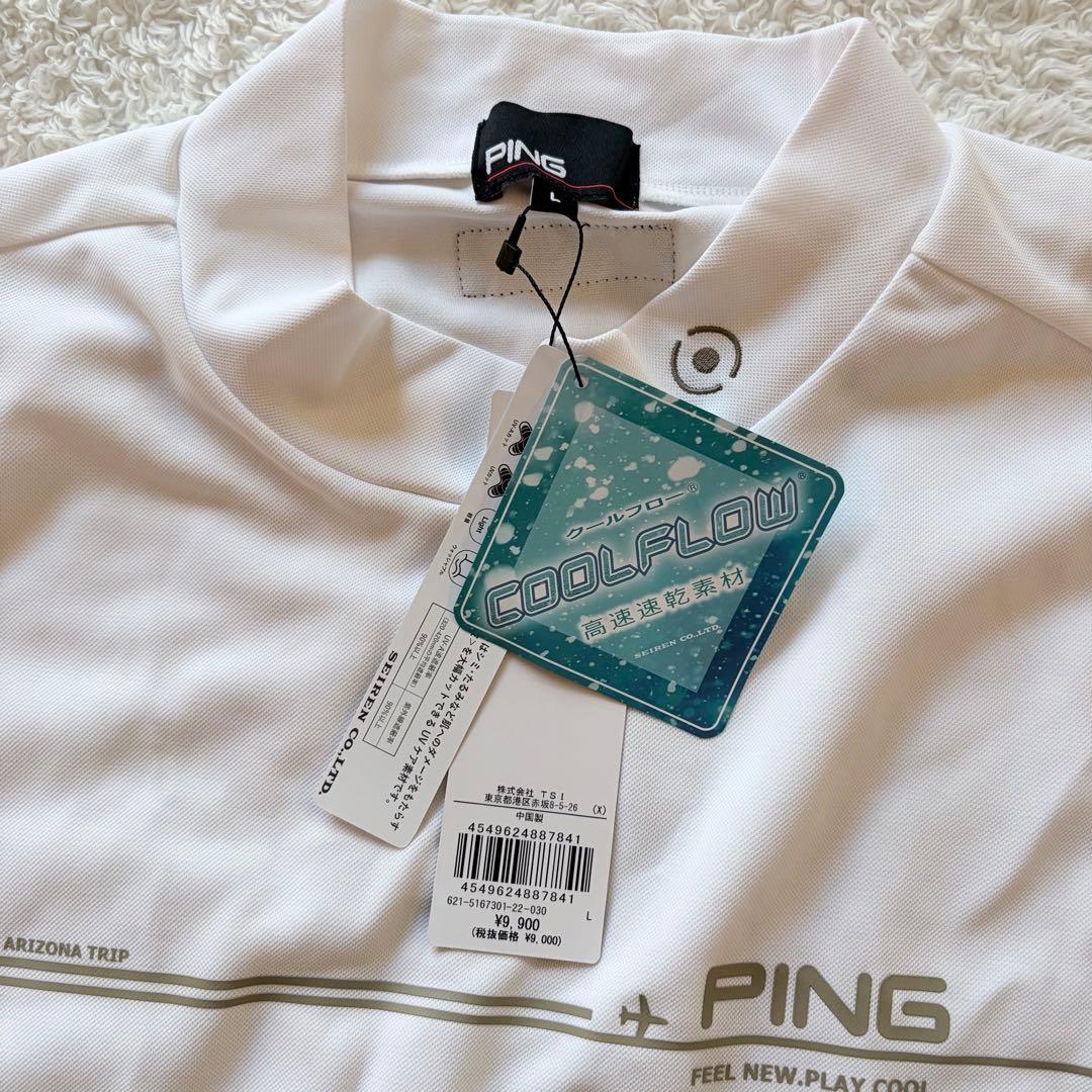 【新品タグ付き】PING メンズ L ホワイトシャツ