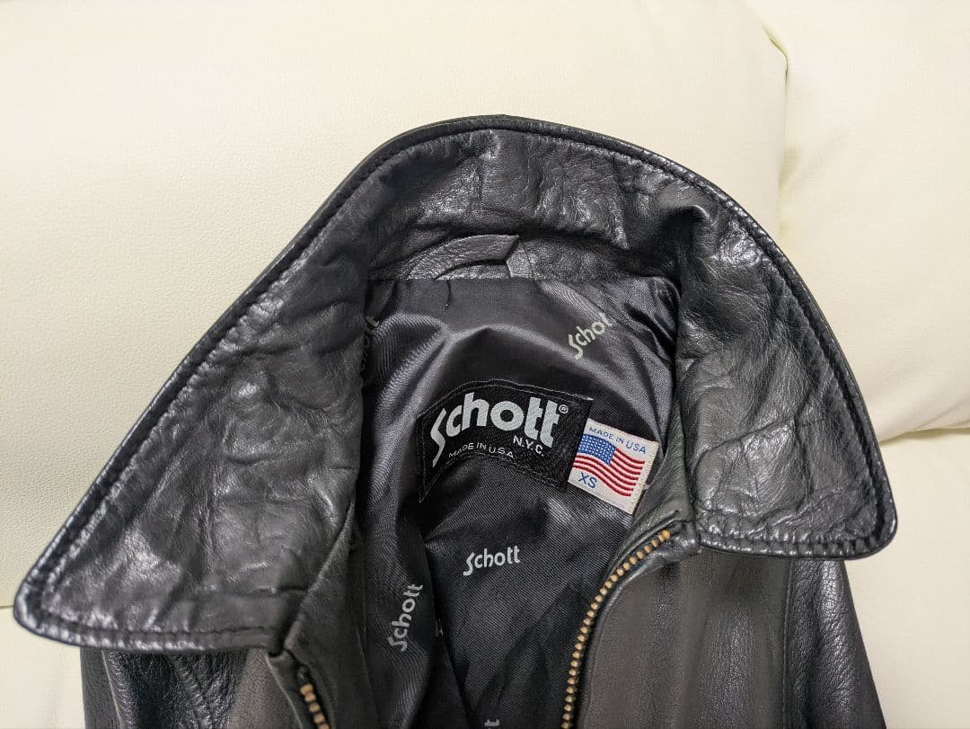 ​【美品】Schott 103US 襟付 レザージャケット 牛革 W247