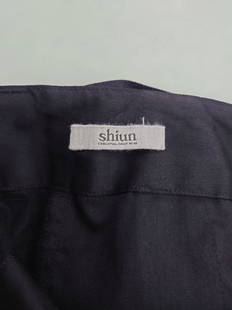 shiun LINEN BELTED PANTS 黒　サイズМ