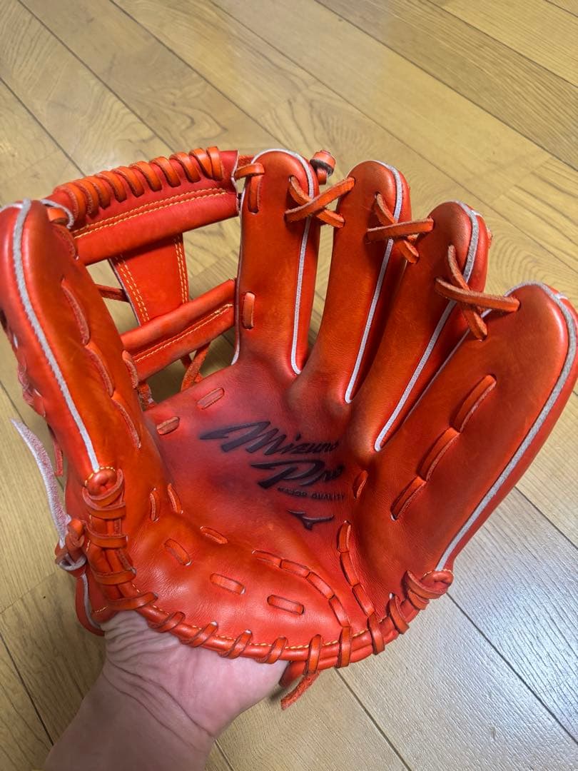 ♤*様 ミズノプロ 硬式グローブ オレンジ 坂本勇人選手モデル(オーダー品)
