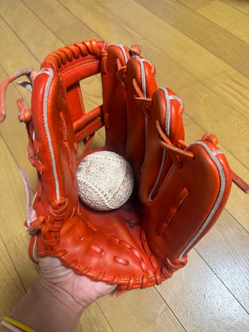 ♤*様 ミズノプロ 硬式グローブ オレンジ 坂本勇人選手モデル(オーダー品)