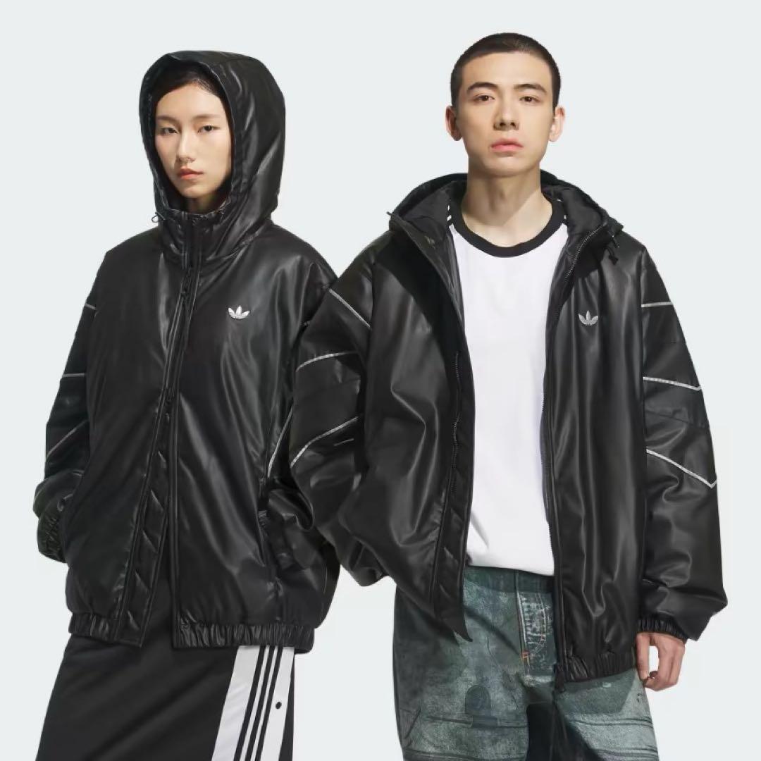 値下げ可　アディダス オリジナルス フェイクレザー ジャケット 黒