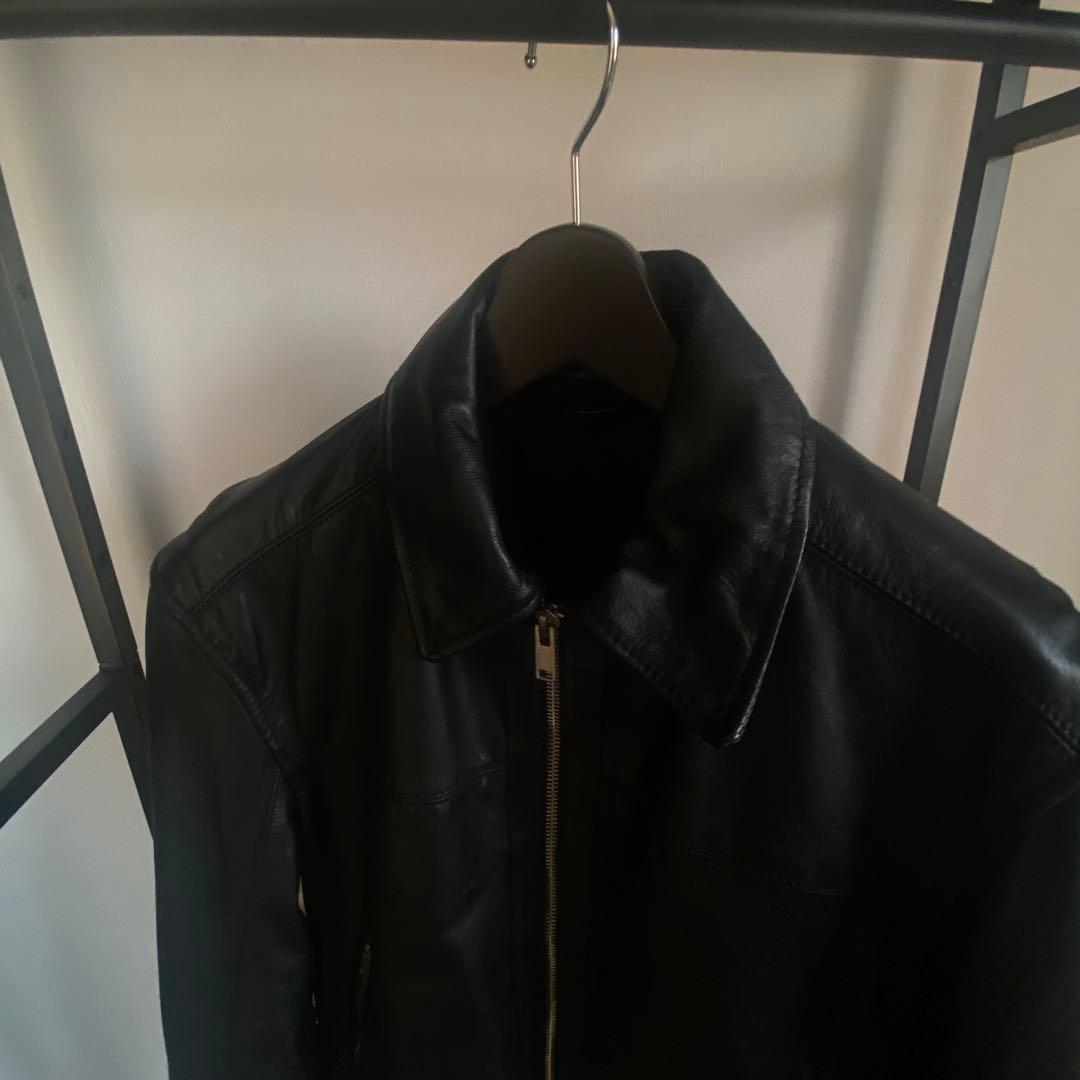 新品■ZARA リアルレザージャケット ボクシーフィット牛革 ブラック 黒