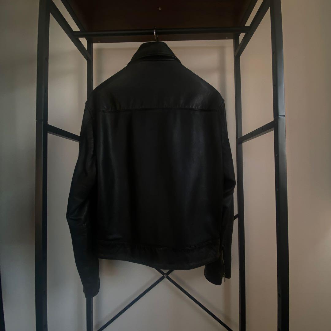 新品■ZARA リアルレザージャケット ボクシーフィット牛革 ブラック 黒