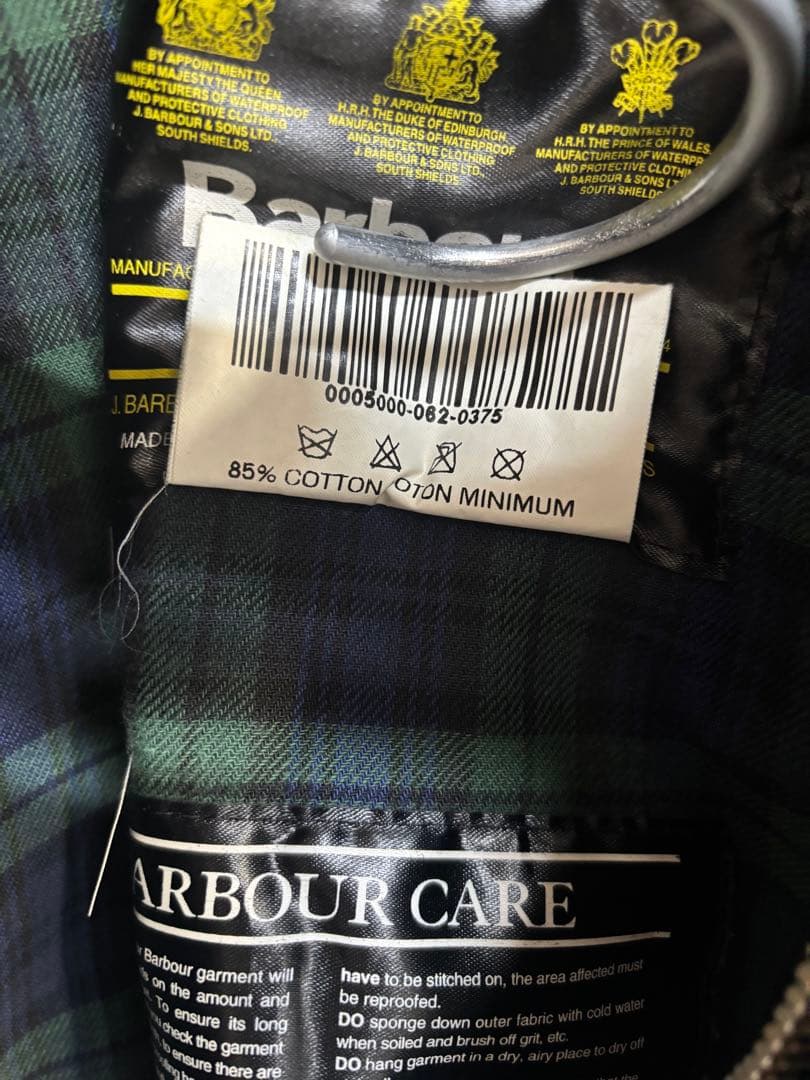【処分価格】Barbour BEDALE 　38ブラック　裏地ブラックウォッチ