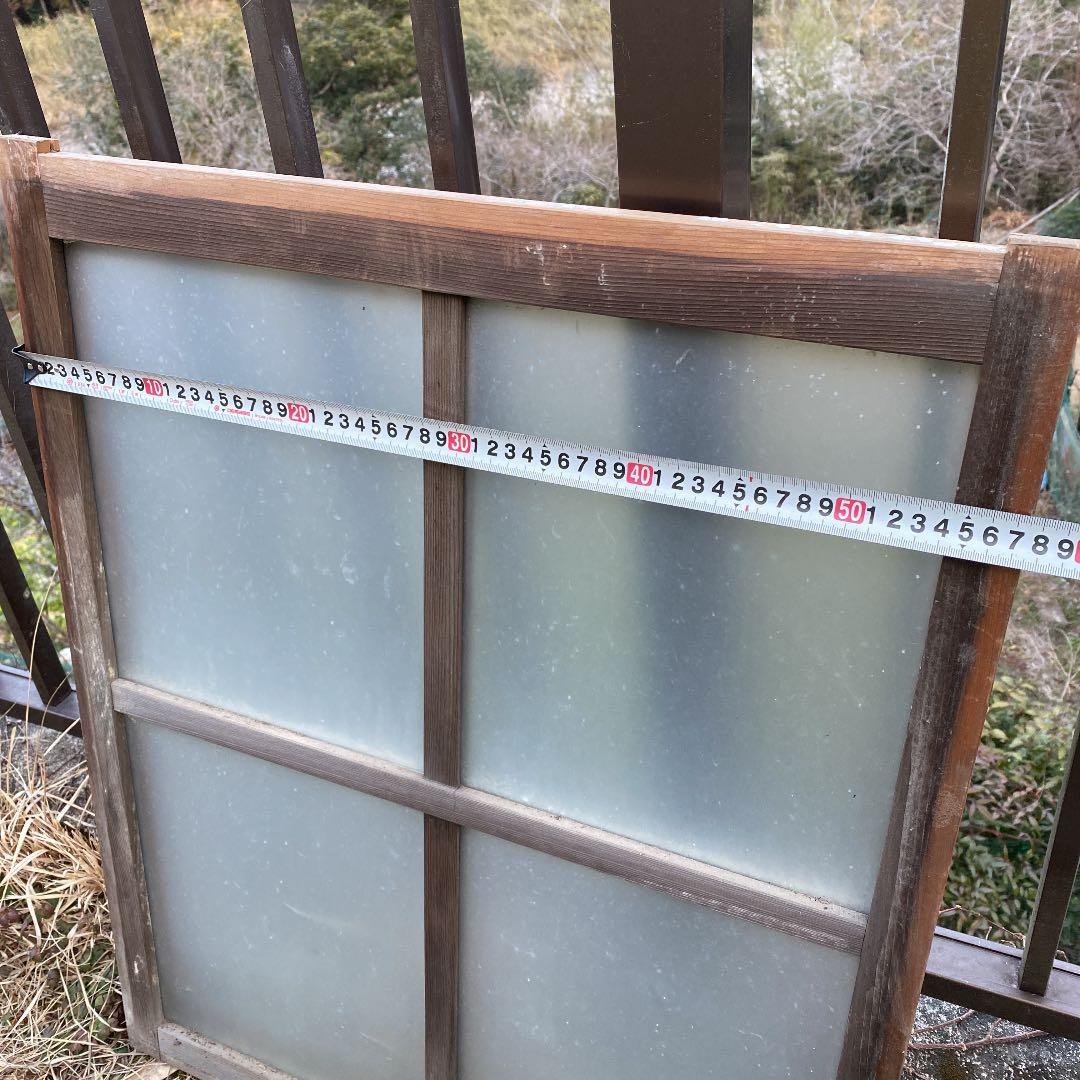 建具　表具　アンティーク　格子窓　古民具　骨董　ガラス格子戸　ジャンクガーデン