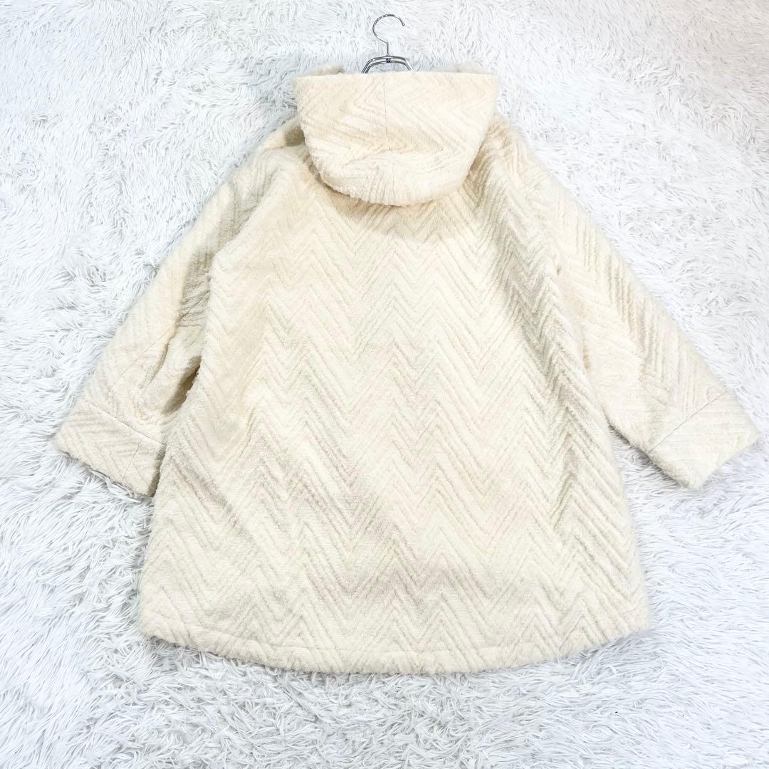 美品♡ジャーナルスタンダード　ホワイトフラッフィービッグブルゾン　ドローコード