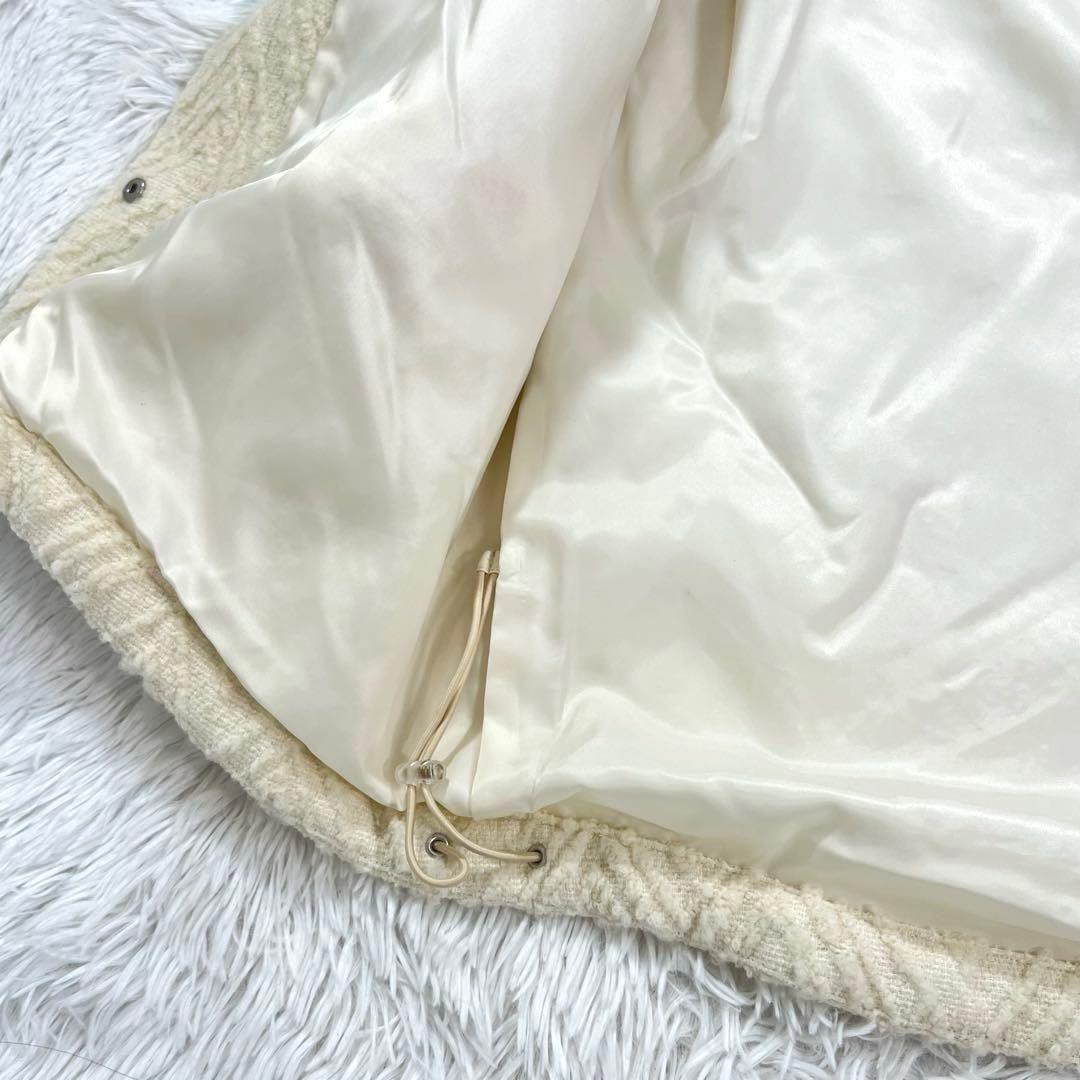 美品♡ジャーナルスタンダード　ホワイトフラッフィービッグブルゾン　ドローコード