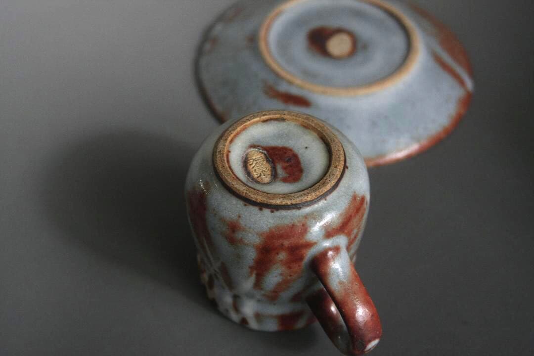 鼠志野　コーヒーカップ2客　美濃焼　窯印有
