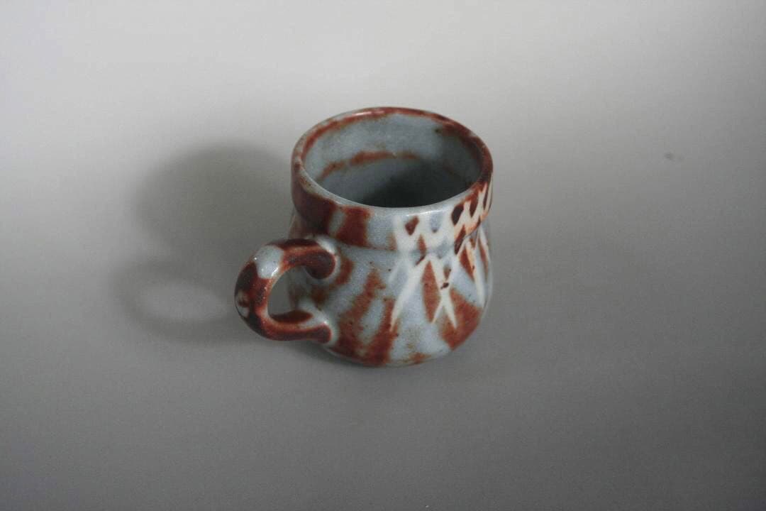鼠志野　コーヒーカップ2客　美濃焼　窯印有