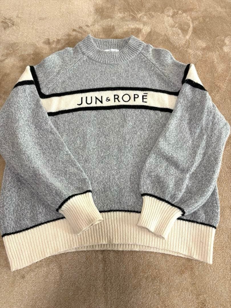 【美品】JUN&ROPE ジュンアンドロペ　グレー ニットセーター