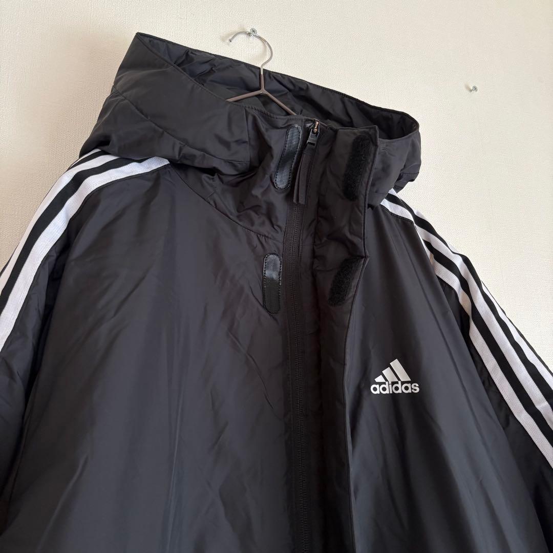 adidas アディダス　ベンチコート 3Lブラック ロングコート　大きいサイズ
