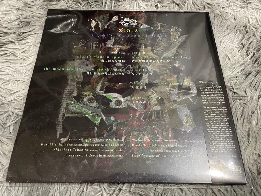 邦楽 Z.O.A. NIGHT'S WANTON SPIDER LP
