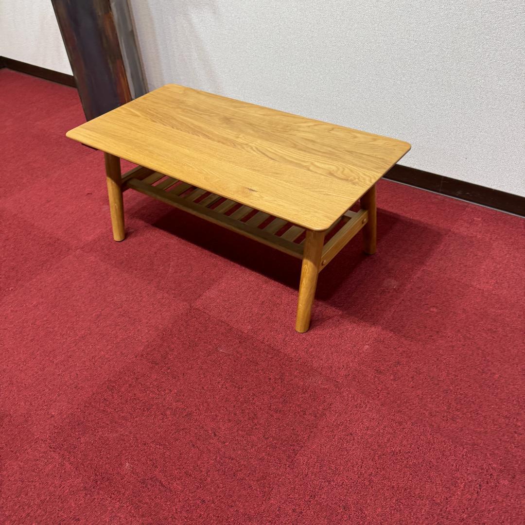 東京23区送料無料　極美品木製センターテーブル/リビングテーブル　収納スペース付