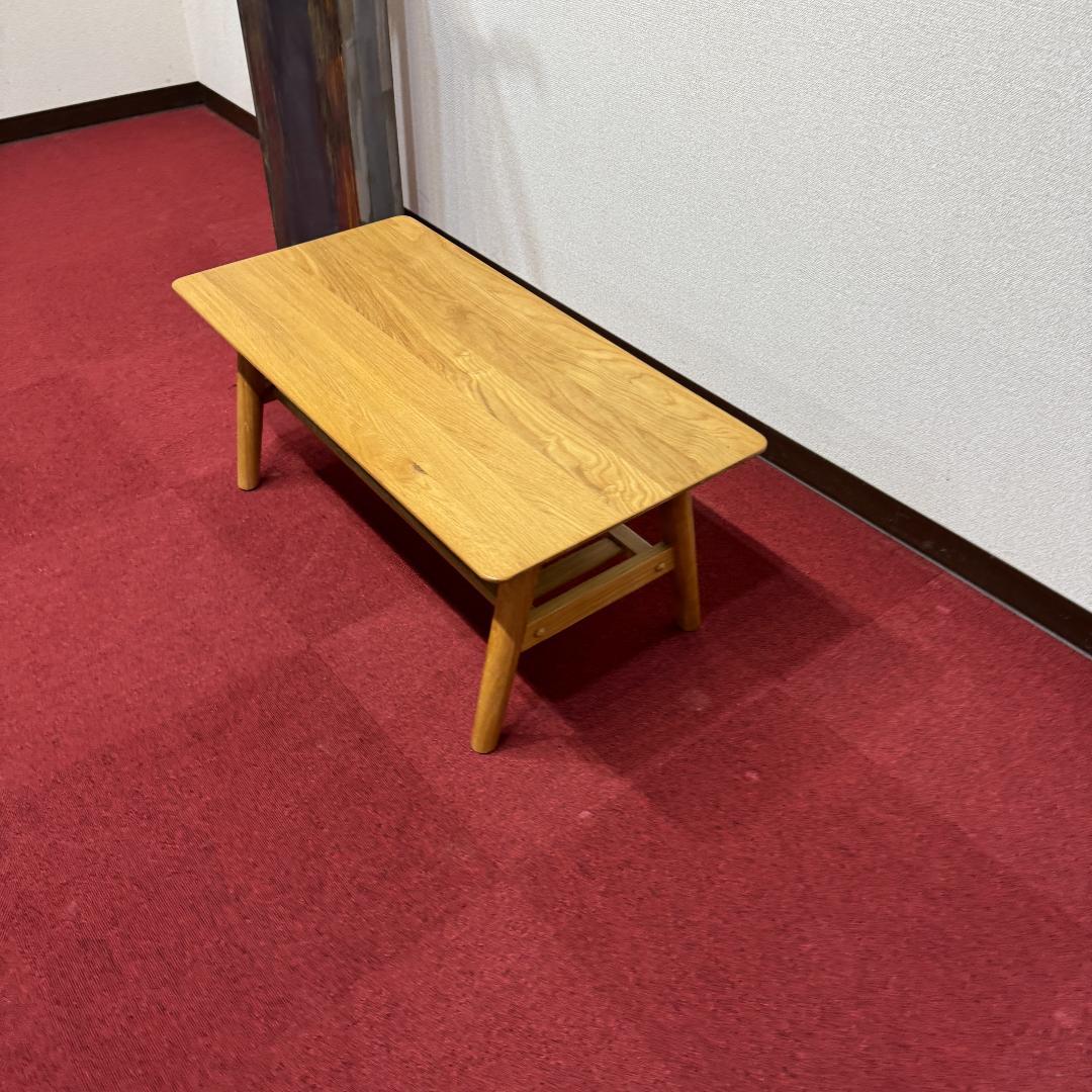 東京23区送料無料　極美品木製センターテーブル/リビングテーブル　収納スペース付